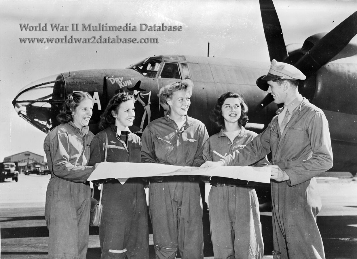 WASPs Receive Final Instructions Before Flying Martin B-26 Marauder
