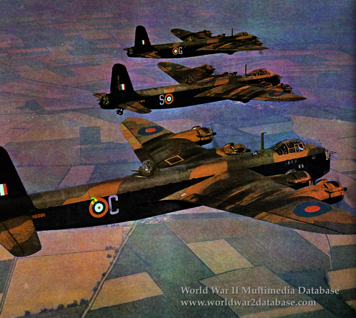 RAF 15 Squadron Short Stirlings in Flight