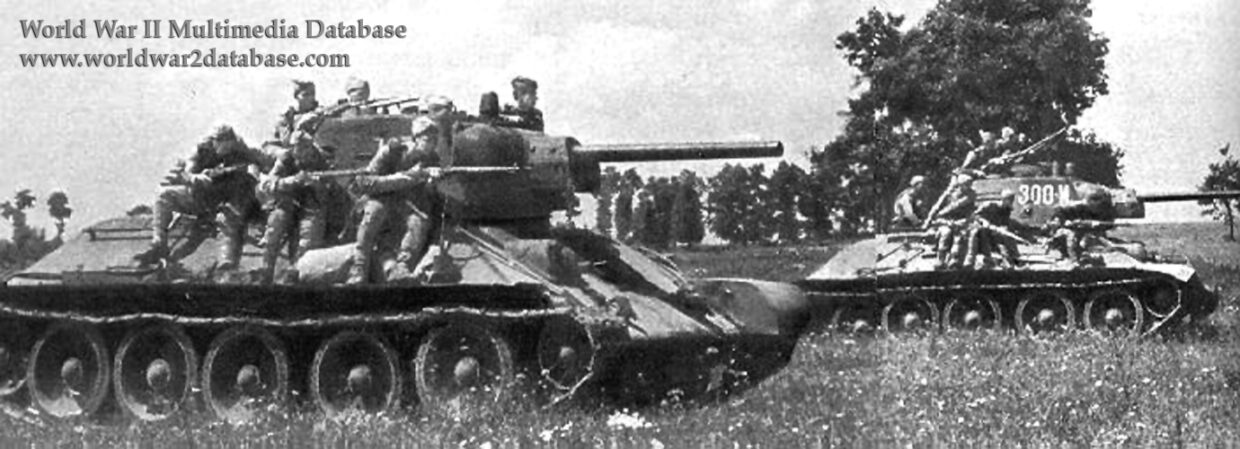 Red Army Tankodesantniki Ride T-34/76 Tanks