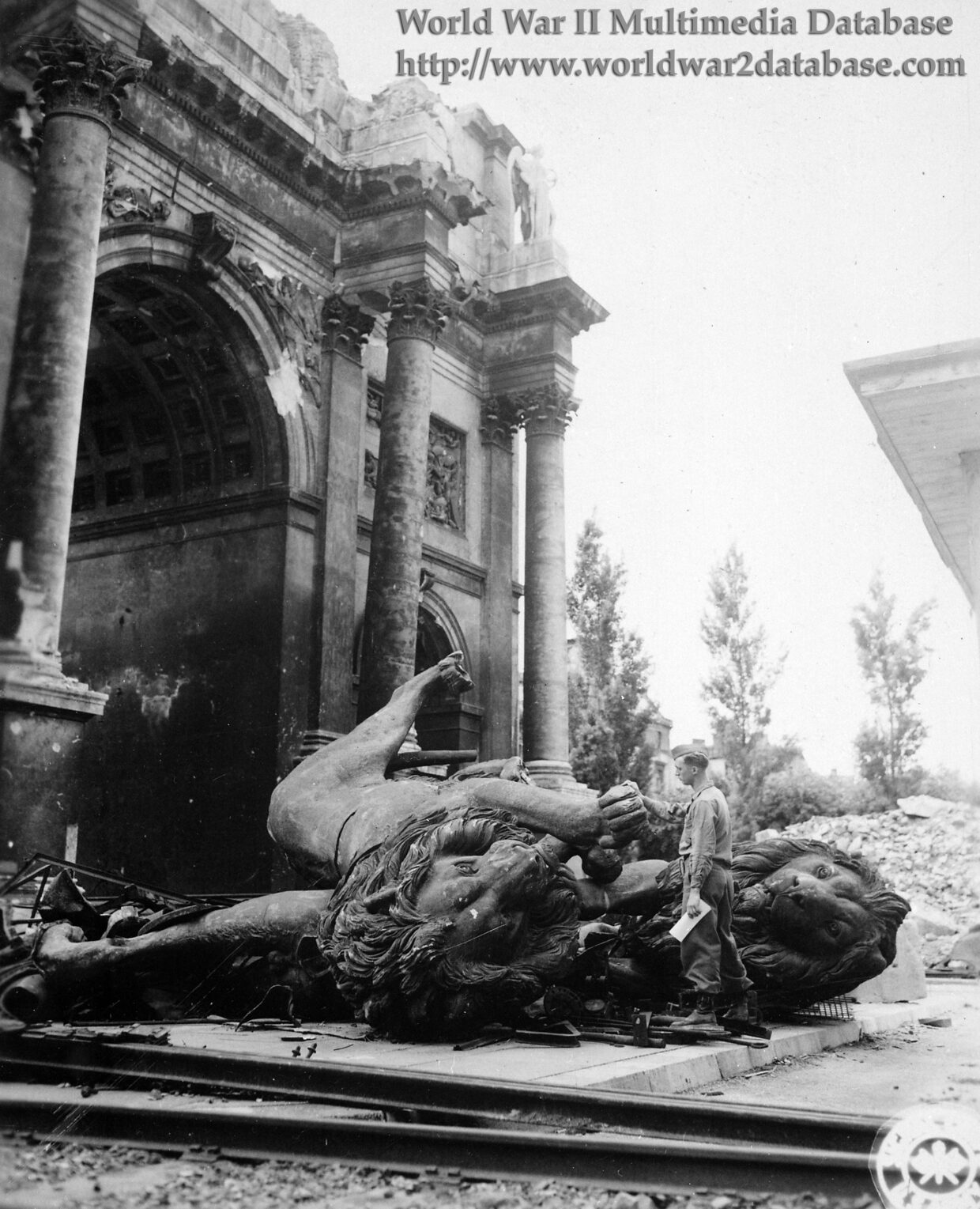 Private First Class Lawrence Bartlett Examines the Siegestor