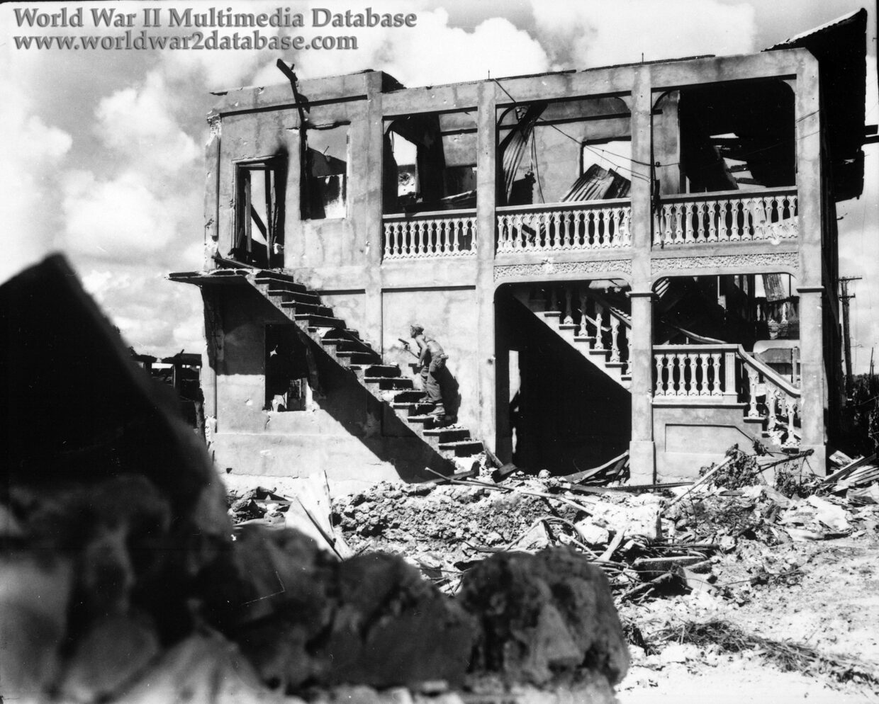 3rd Marine Division Searches Agana for Japanese Survivors