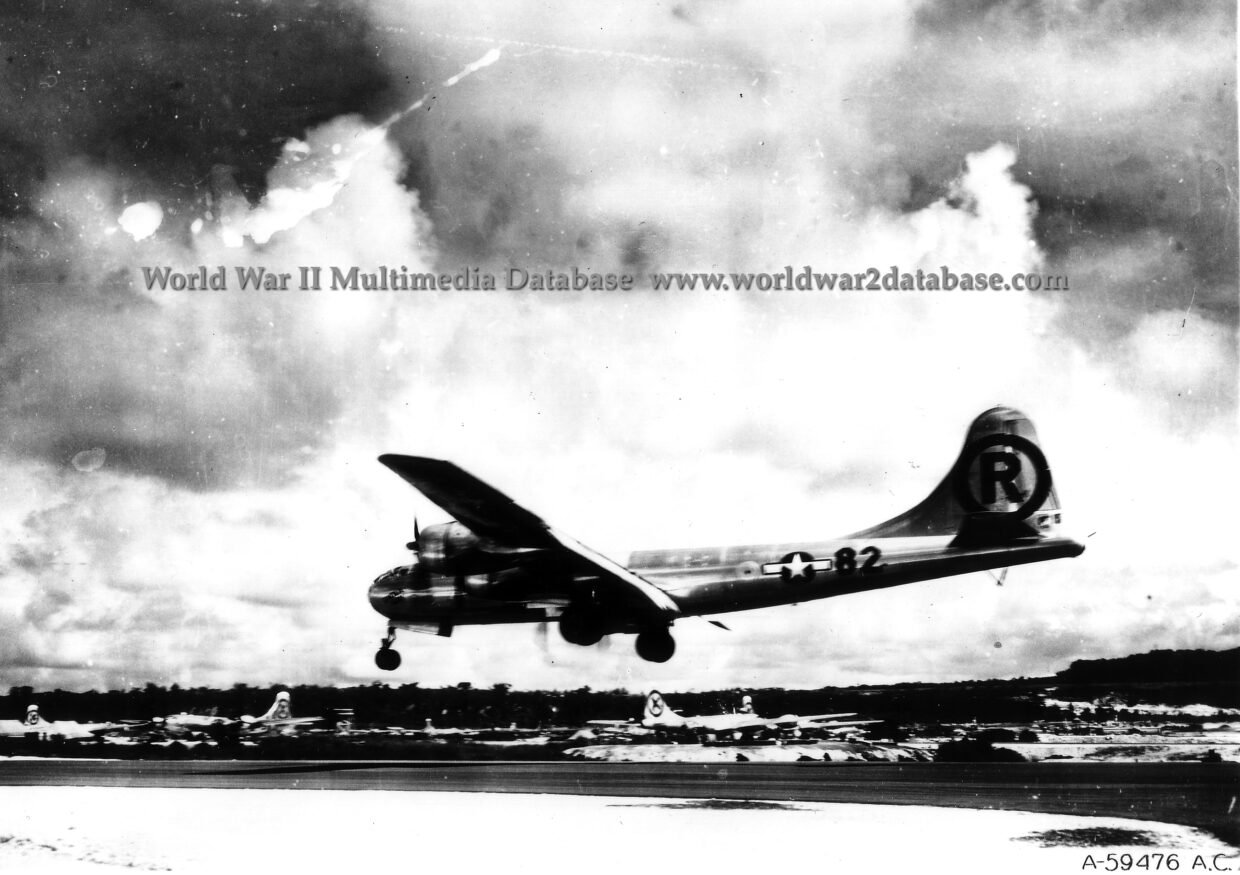 B-29 Superfortress “Enola Gay“ Lands After Dropping Atomic Bomb on Hiroshima