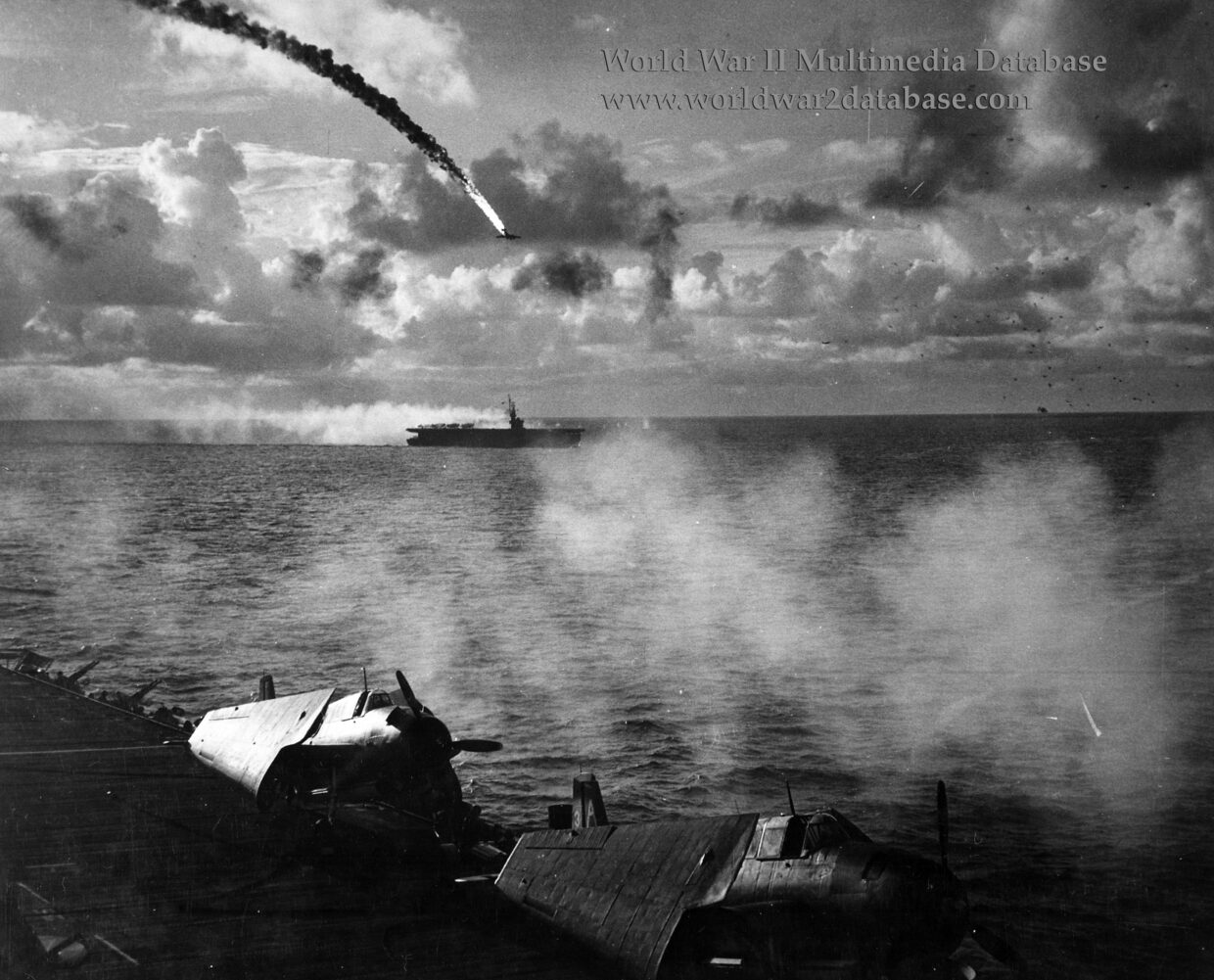 Japanese Aircraft Shot Down Over USS Kitkun Bay (CVE-71)