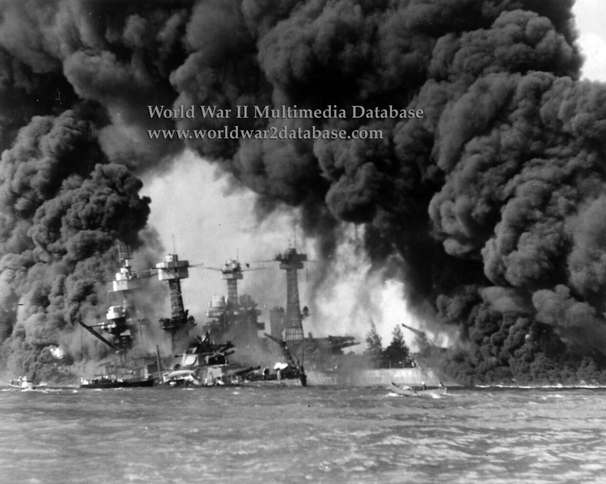 USS West Virginia (BB-48) and USS Tennessee (BB-43) after Pearl Harbor Raid