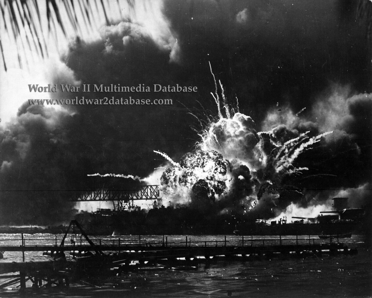 USS Shaw (DD-373) Explodes After Bomb Hits