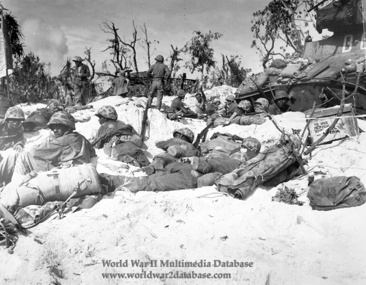 African-American Seabees of 17th Special Naval Construction Battalion on Peleliu